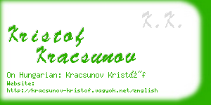 kristof kracsunov business card